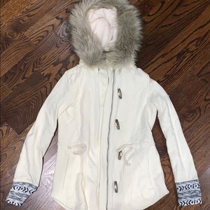 HOLLISTER womens Sherpa Fur Hoodie Jacket
